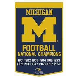WinCraft - Michigan Wolverines 24" x 38" Wool Championship Banner - Multicolor