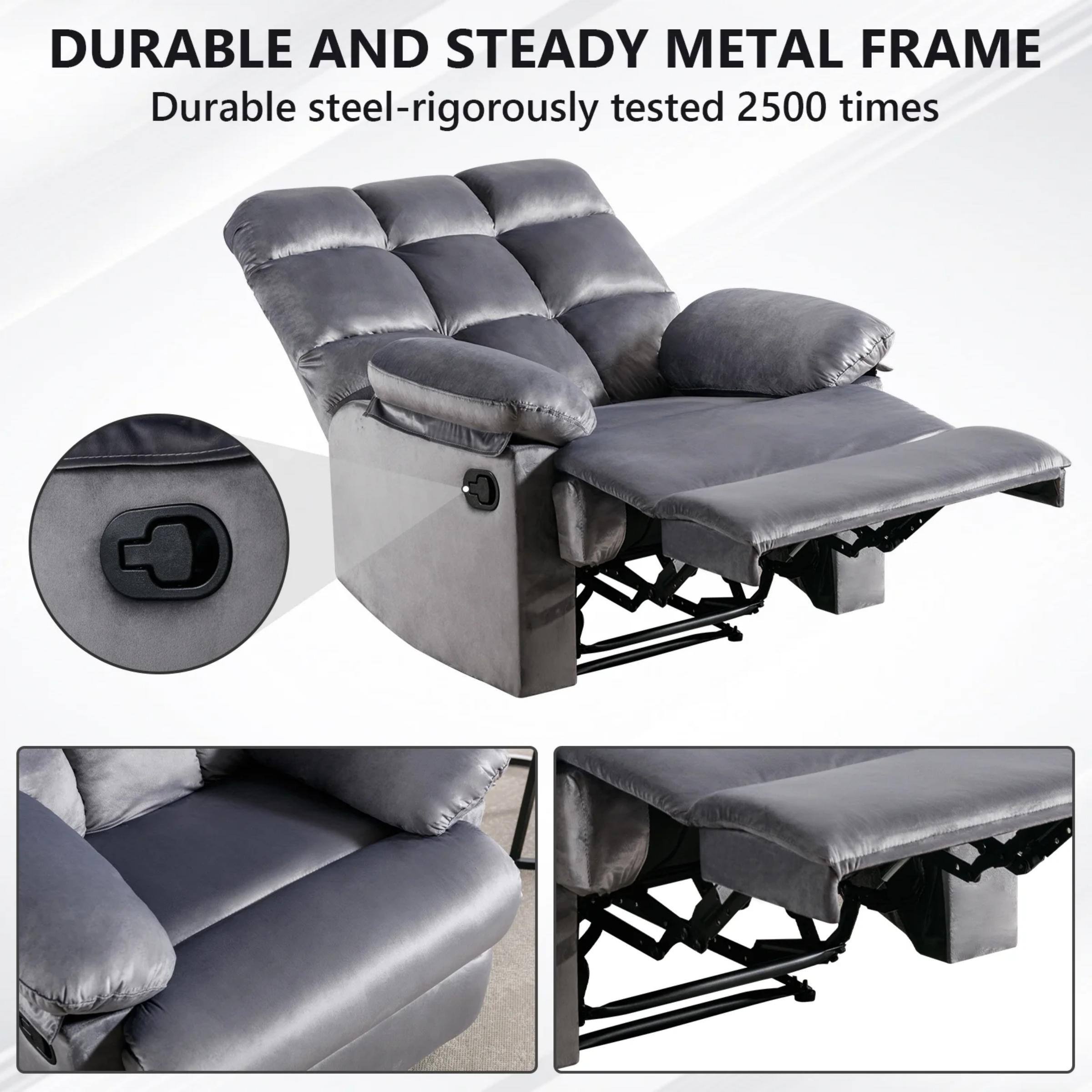 Best Buy Bestier Home Classic Manual Recliner with Soft Fabric