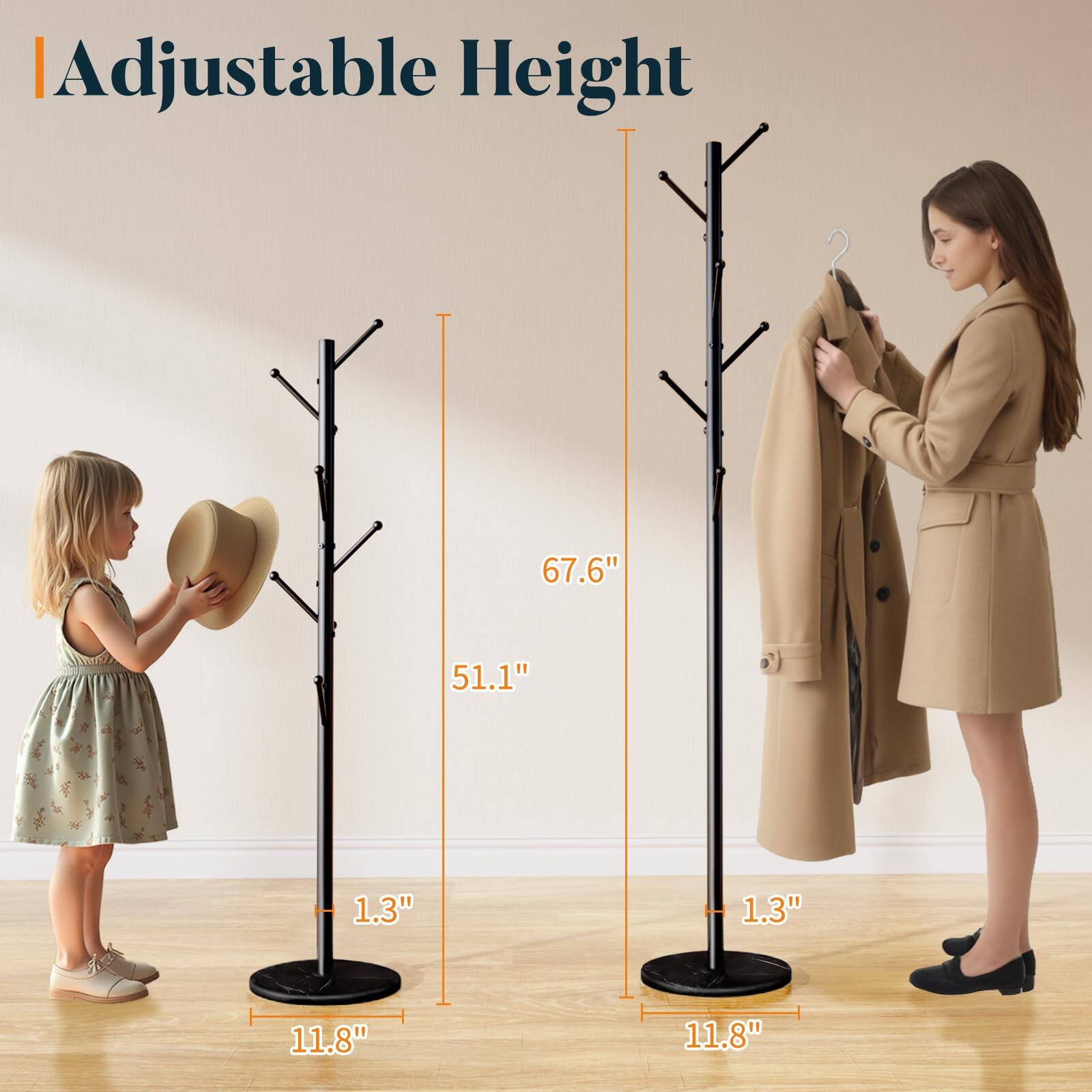 Adjustable Height

67.6"  
51.1"  
1.3"  
1.3"  
11.8"  
11.8"
