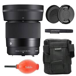 30mm f/1.4 DC DN Contemporary Lens for Nikon Z Mount w/ Advanced Accessory Bundle | 302973 | Sigma 30mm Lens - Black