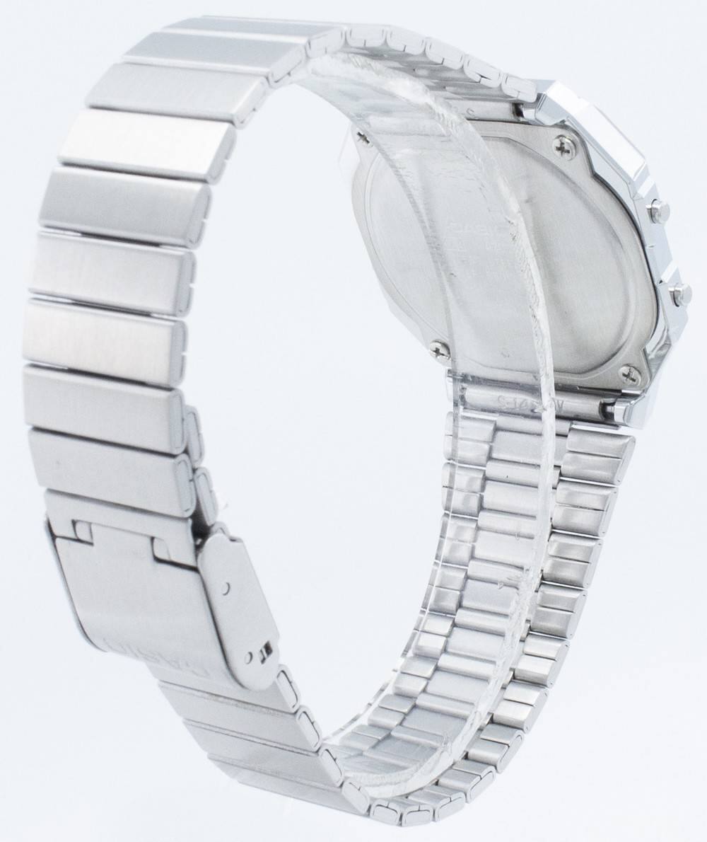 Back. Casio - Youth Digital A700W-1A A700W-1 Alarm Quartz Men's Watch - Silver.