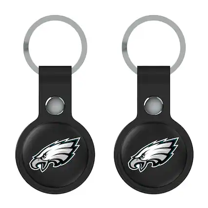 Front. Keyscaper - Black Philadelphia Eagles Two-Pack AirTag Holders - No Size - Black.