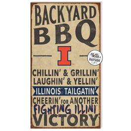 Jardine - Illinois Fighting Illini 11'' x 20'' Indoor/Outdoor BBQ Sign - Tan