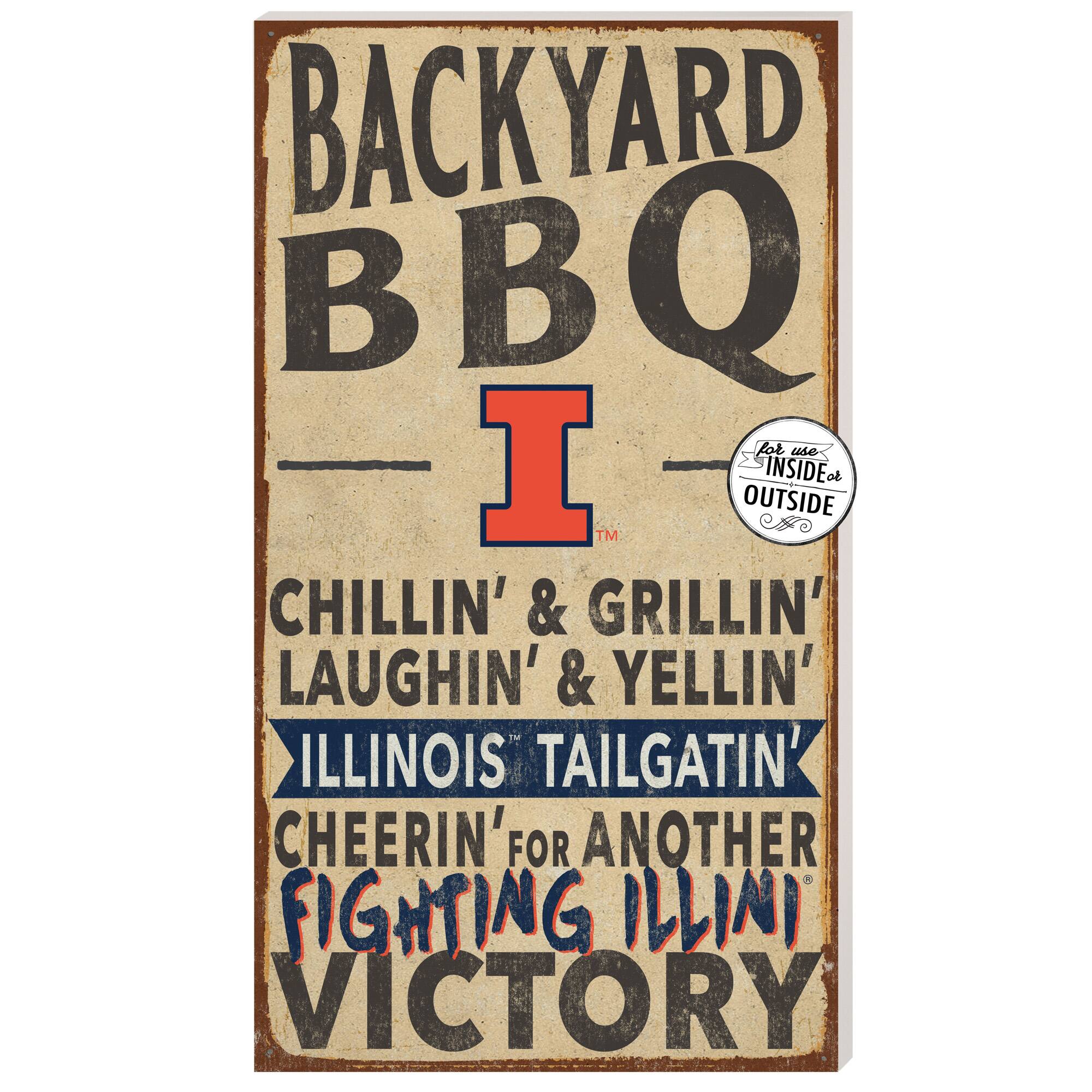 Illinois Fighting Illini 11'' x 20'' Indoor/Outdoor BBQ Sign