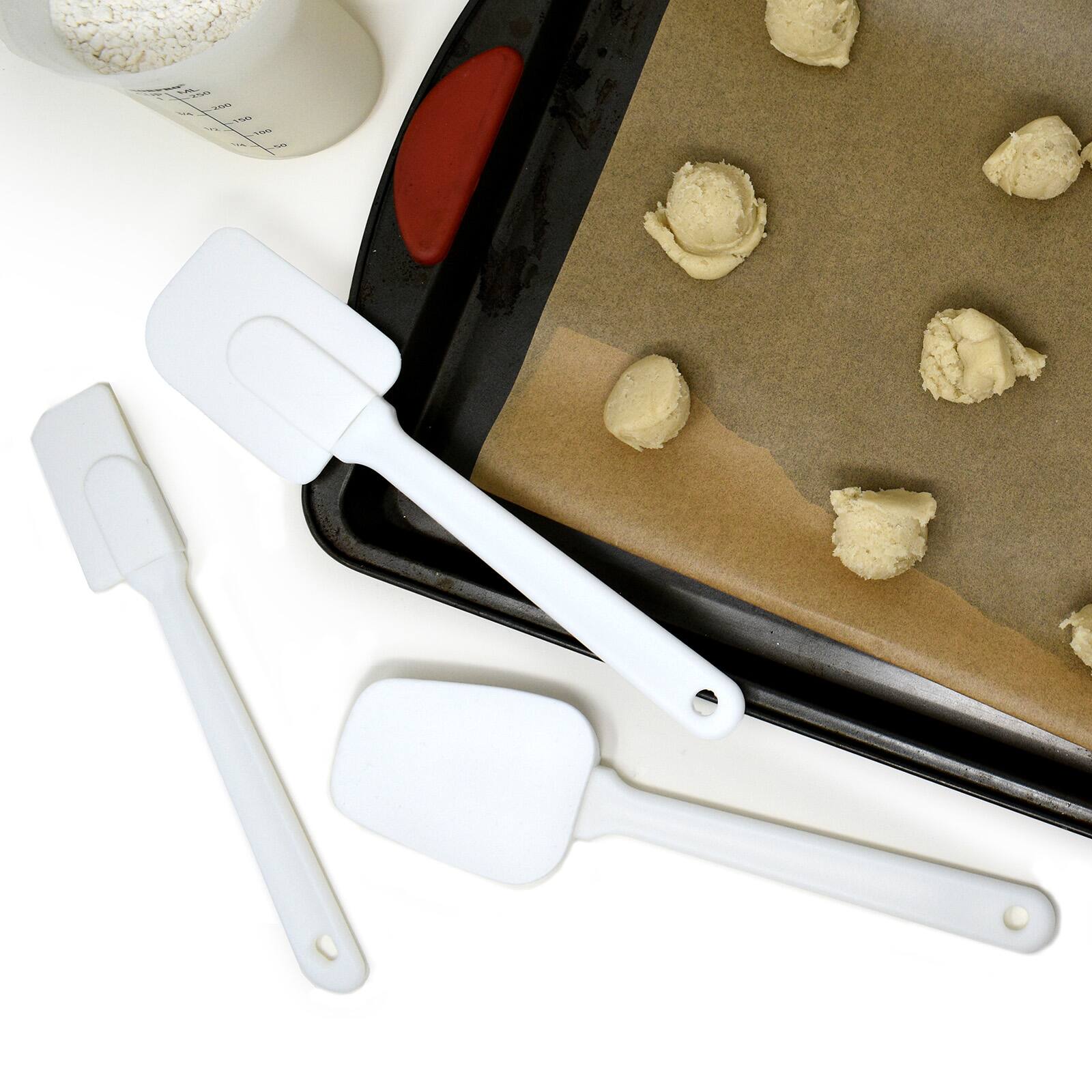 Alt View 2. Norpro - 3 Piece Plastic Spatula Set, White, Flexible & Durable - White.