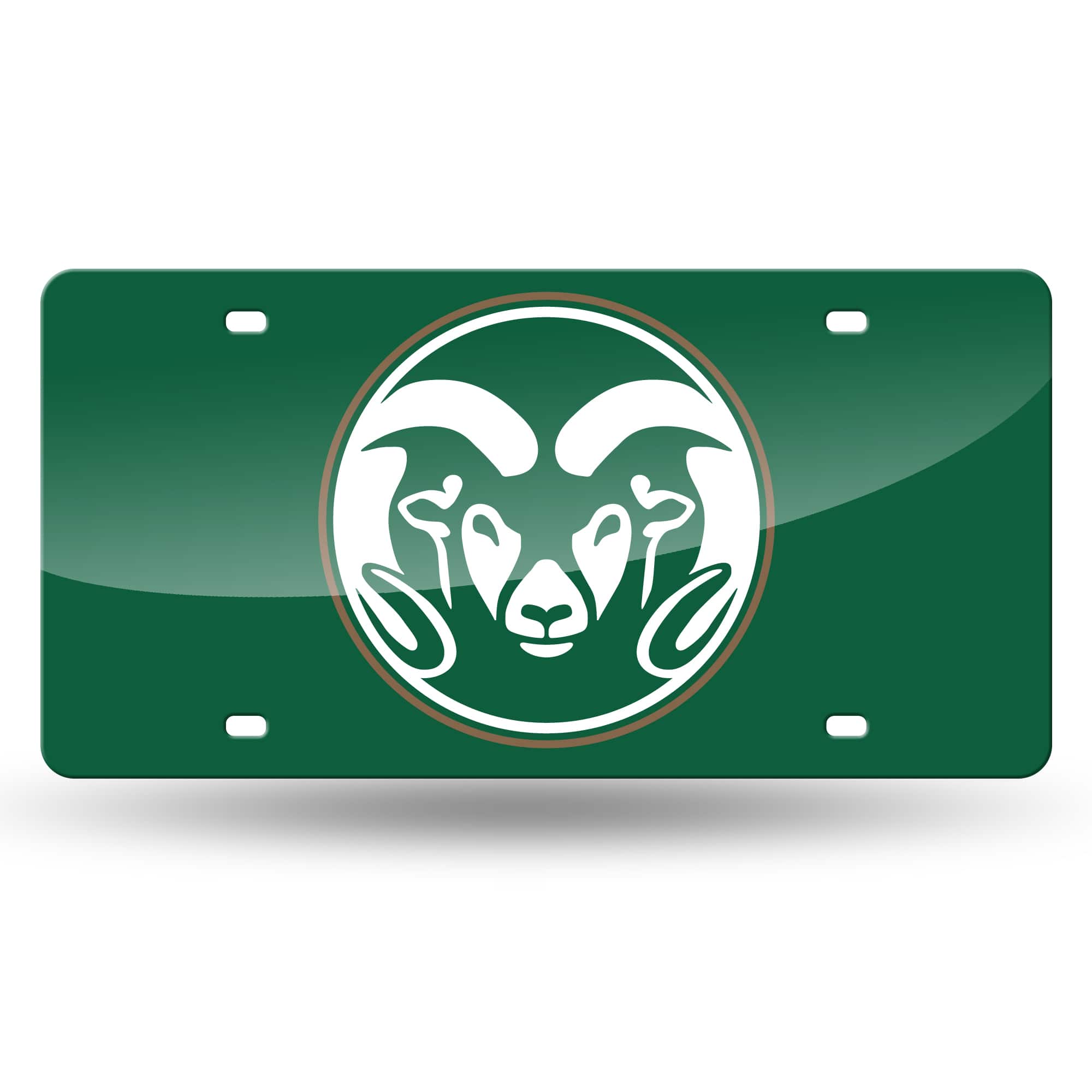 Rico Industries - Colorado State University Rams Green Mirrored Laser Cut License Plate Laser Tag - Multi