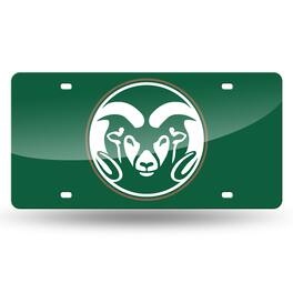 Rico Industries - Colorado State CSU Rams Green Mirror Look Acrylic License Plate Laser Tag - Multi