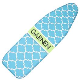 Garnen - Ironing Board Cover and Pad Replacement 15"x54", Iron Board Cover With Padding 7mm Thick Standard Ironing Board Cover - Blue|White