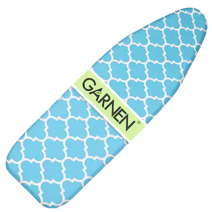 Front. Garnen - Ironing Board Cover and Pad Replacement 15"x54", Iron Board Cover With Padding 7mm Thick Standard Ironing Board Cover - Blue|White.