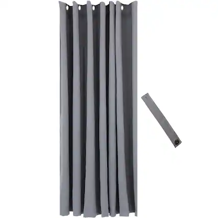 Front. Sunnydaze - Outdoor Blackout Curtain Panel - 100 in x 84 in - Gray.