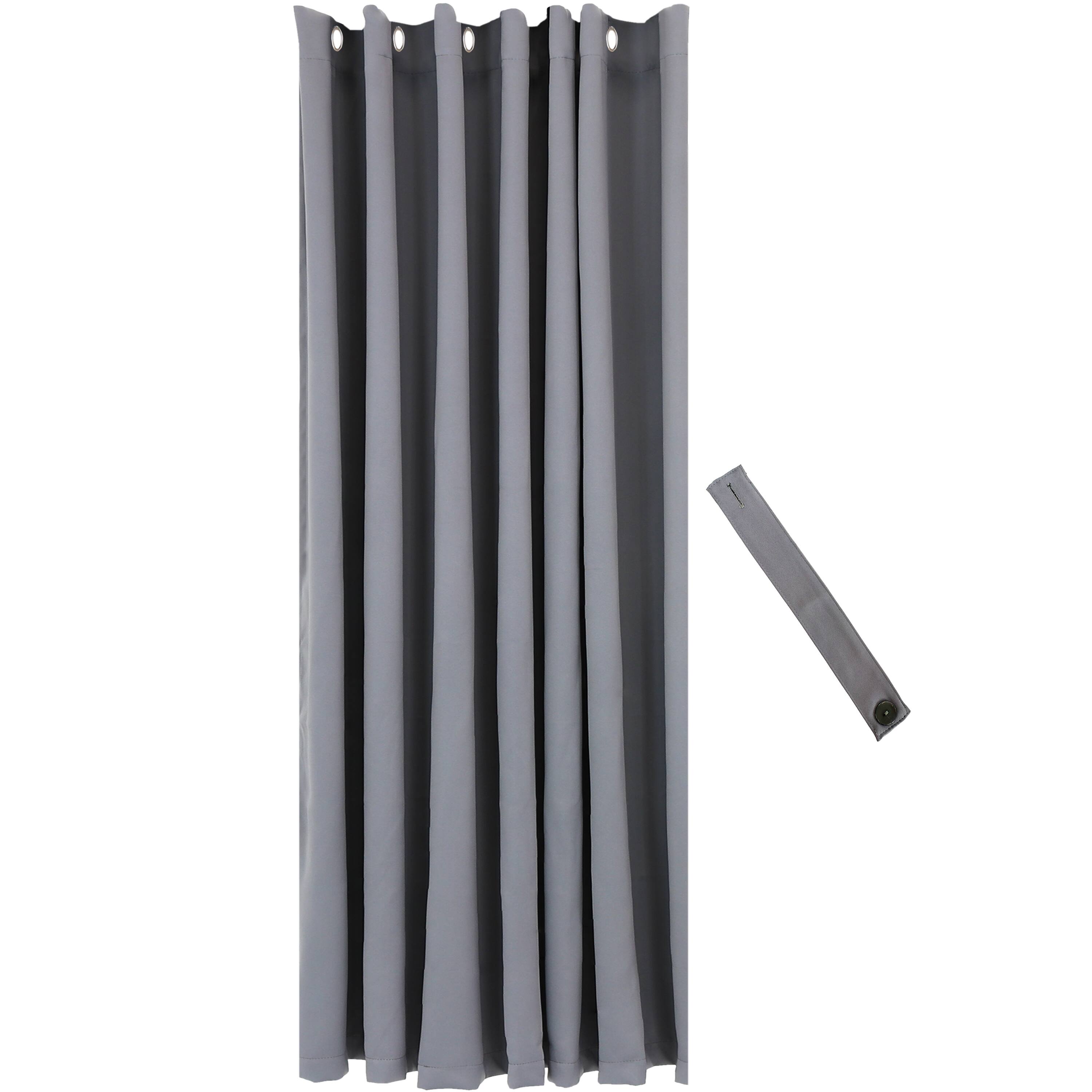 Sunnydaze - Outdoor Blackout Curtain Panel - 100 in x 84 in - Gray