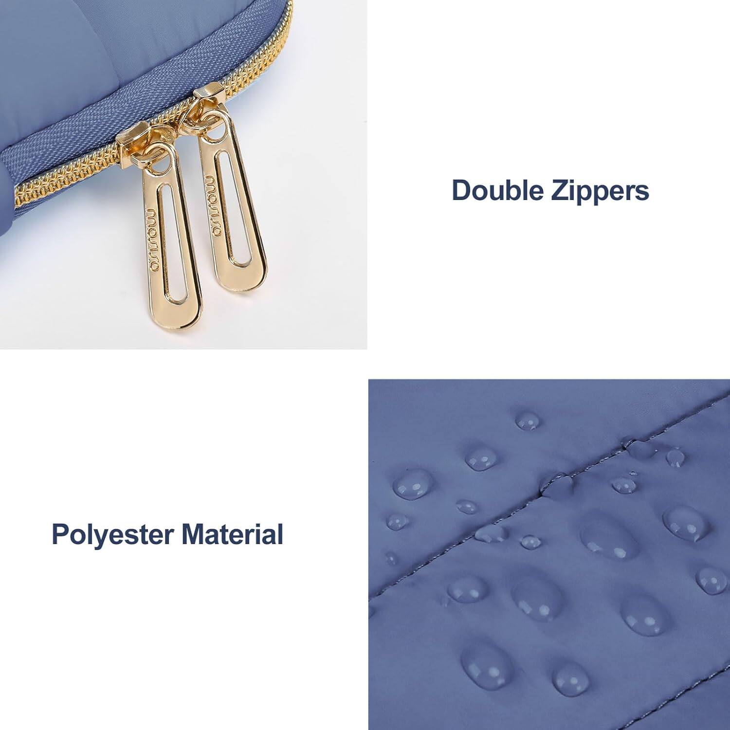 Double Zippers

Polyester Material