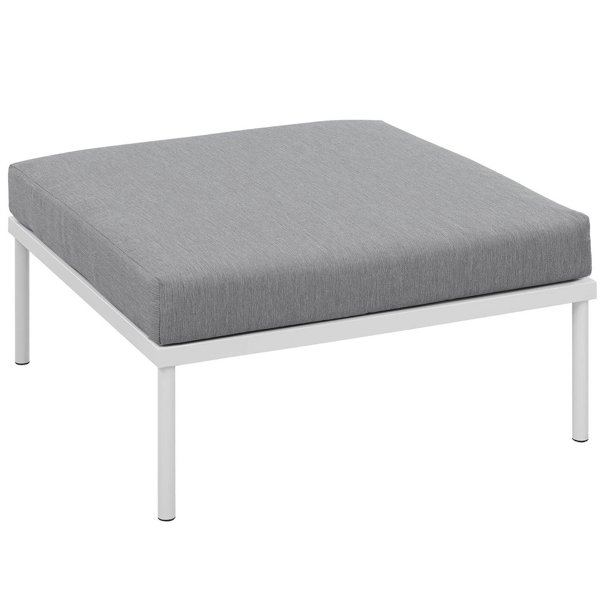 Left. Modway - Harmony Outdoor Patio Aluminum Ottoman by Modway - White Gray.