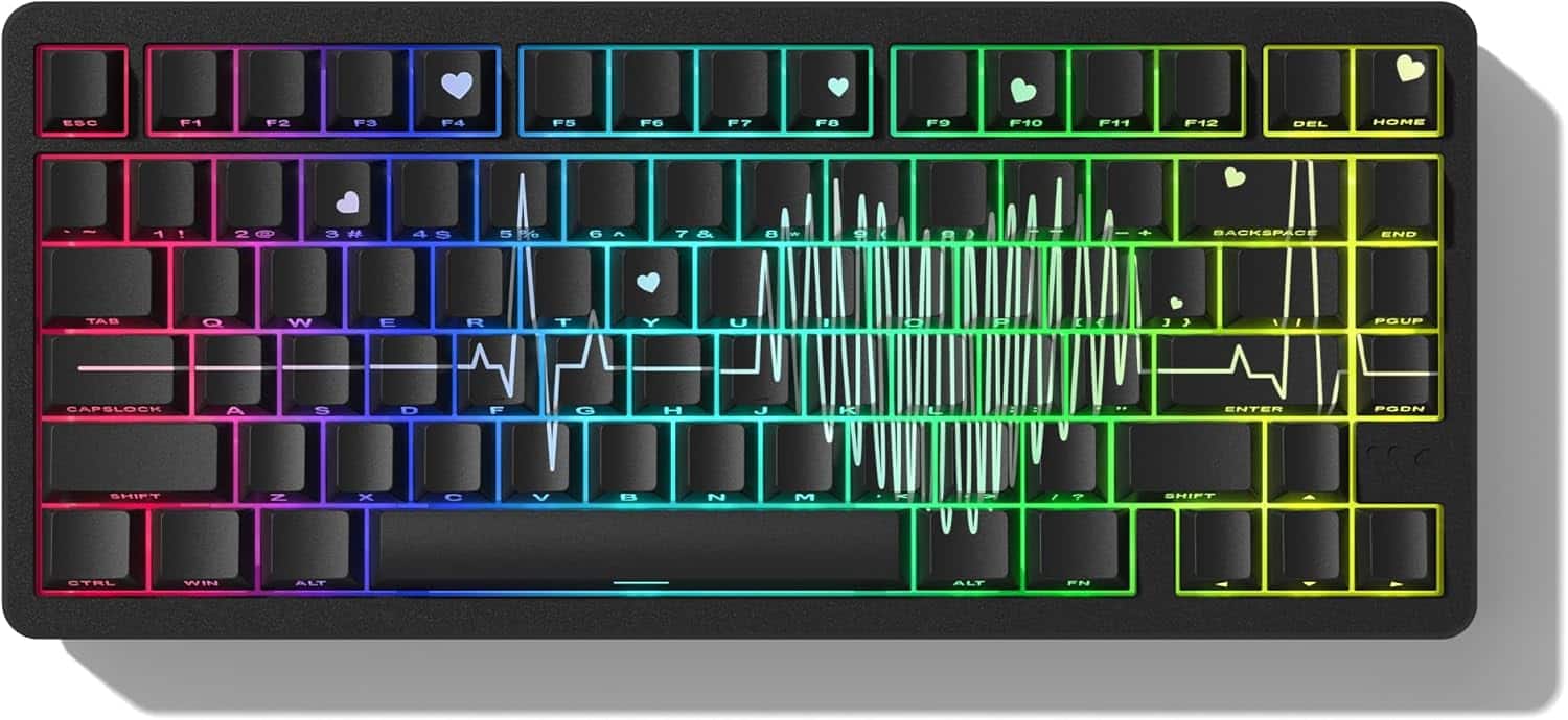 Womier - PBT Keycaps, 130 Keys Dye-Sublimation Cherry Profile Key caps for 100%, 75%, 65%, 60% Mechanical Keyboard - YC-hei