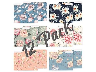 Alt View 3. Better Office - Better Office Traditional Floral Heavyweight File Folders, 1/3-Cut Tab, Assorted Colors, 12/Pack (80010-12PK) - Assorted Colors.