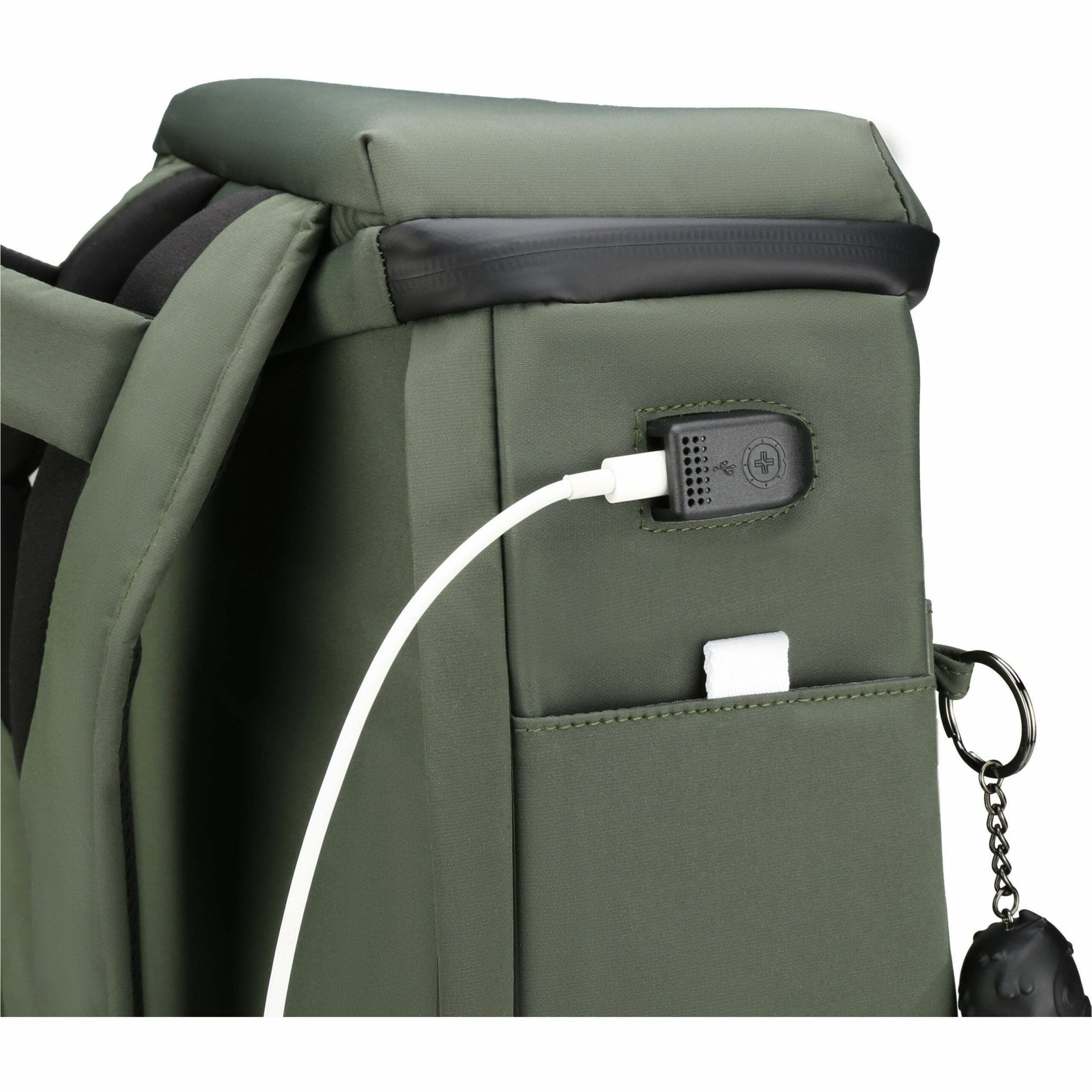 Alt View 17. Swissdigital Design - SEON L+ TSA-Friendly Backpack With USB Charging Port RFID Protection and Fits Up to 16″ Laptop - Dark Green.