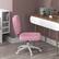 Left. APRILSOUL - Cute Armless Office Chair Small PU Leather Vanity Task Chair with Adjustable Height Swivel Wheels Mid Back Pink - Pink.