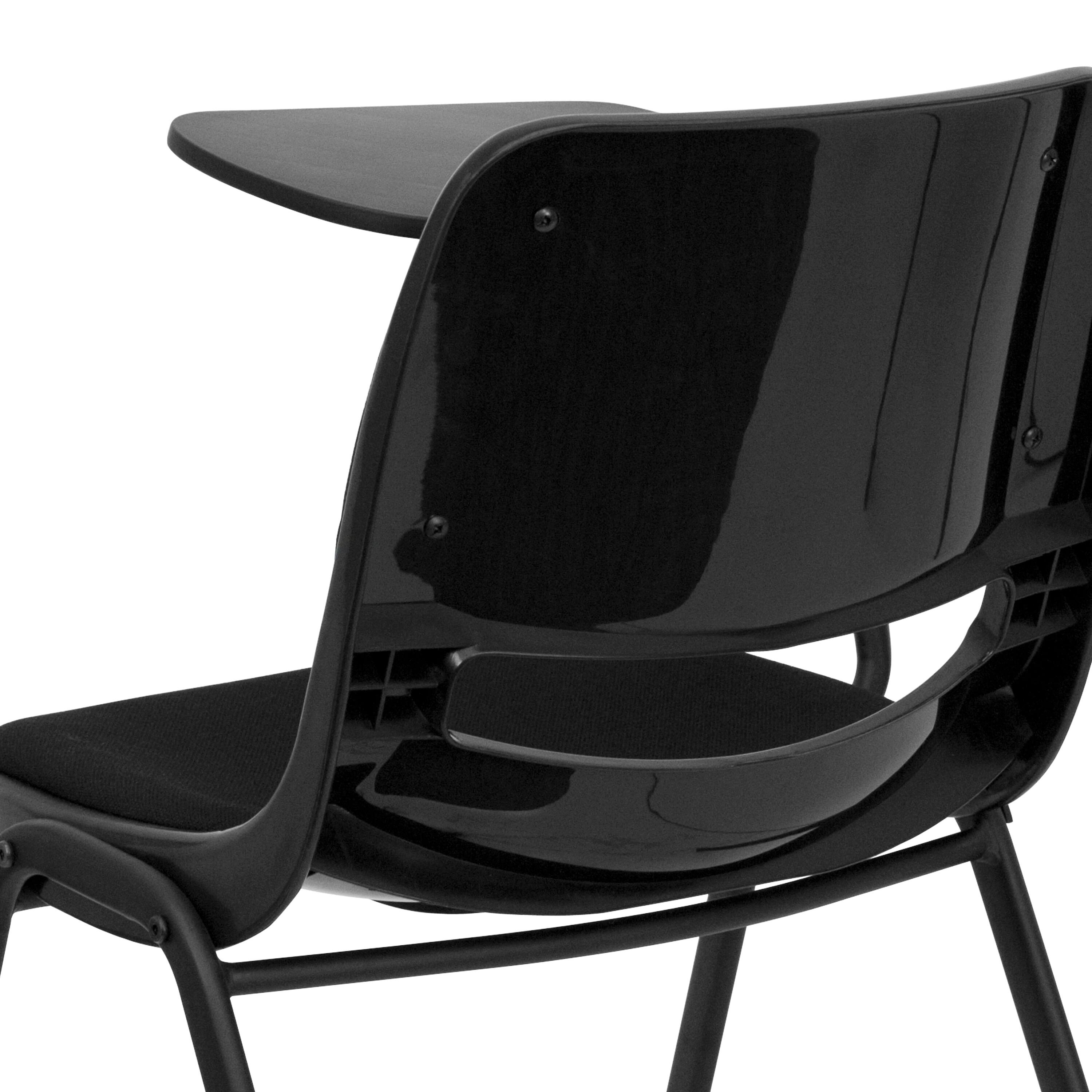 Alt View 9. Emma + Oliver - Padded Ergonomic Shell Chair with Right Handed Flip-Up Tablet Arm - Black.
