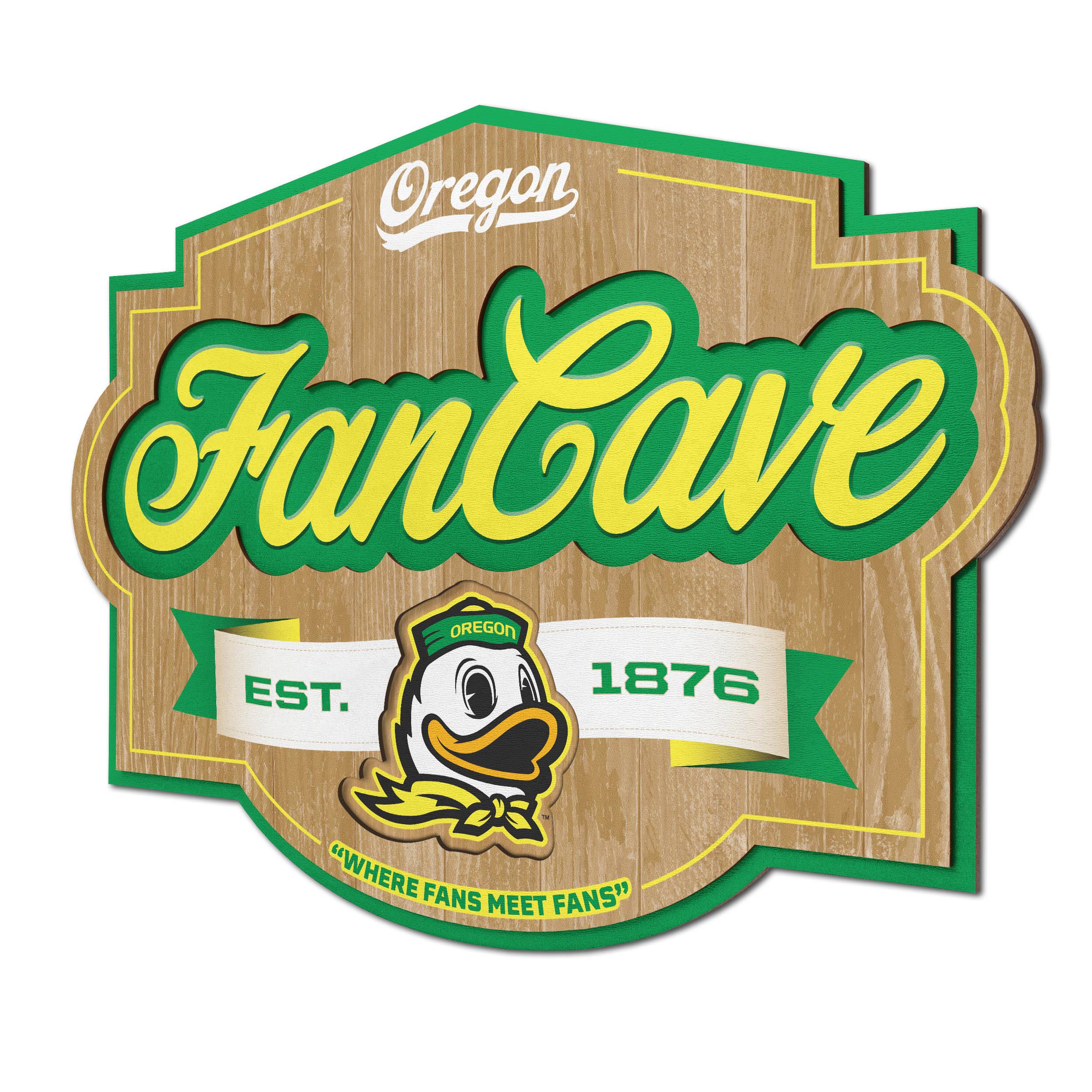Oregon Ducks 12.5" x 17" Fan Cave Sign