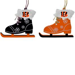 The Memory Company - Cincinnati Bengals Two-Pack Ice Skate Ornament Set - Multicolor