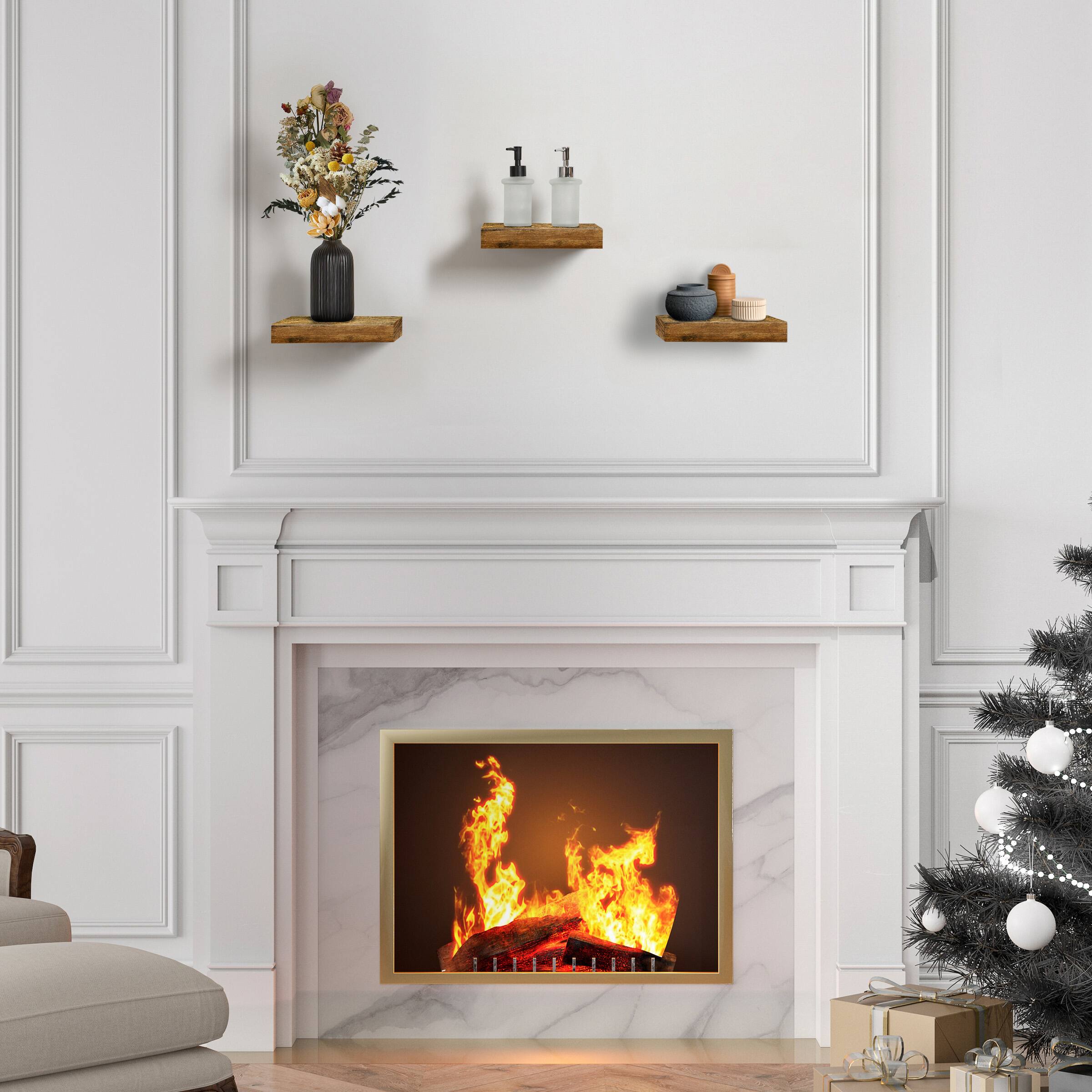 Alt View 5. Sorbus - Set of 3 (9") Sorbus Square Floating Shelves with Mounting Brackets - Living Room, Bedroom, Bathroom, Home & Kitchen - Brown.