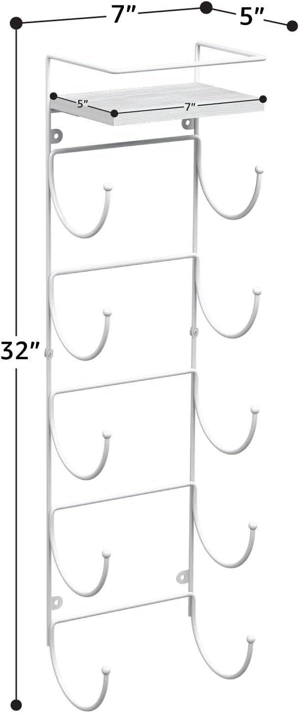 Alt View 1. Sorbus - Sorbus Bathroom Towel Holder - 5 Tier Metal Towel Rack with Wood Shelf for Rolled Bath Towels, Washcloths, Linens - White.