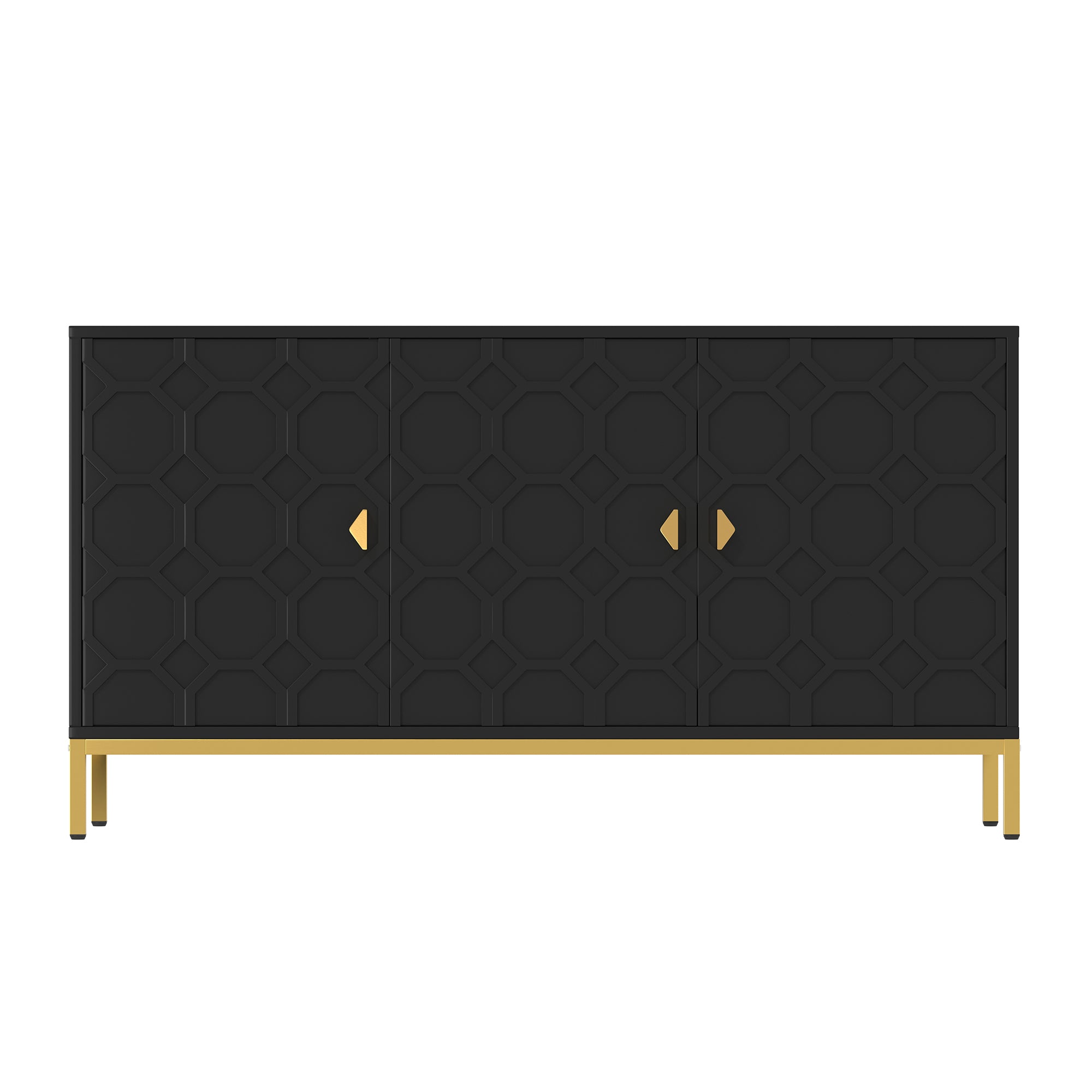 Alt View 1. Boyel Living - Freestanding Storage Cabinet 3-Door Accent Cabinet - Black.