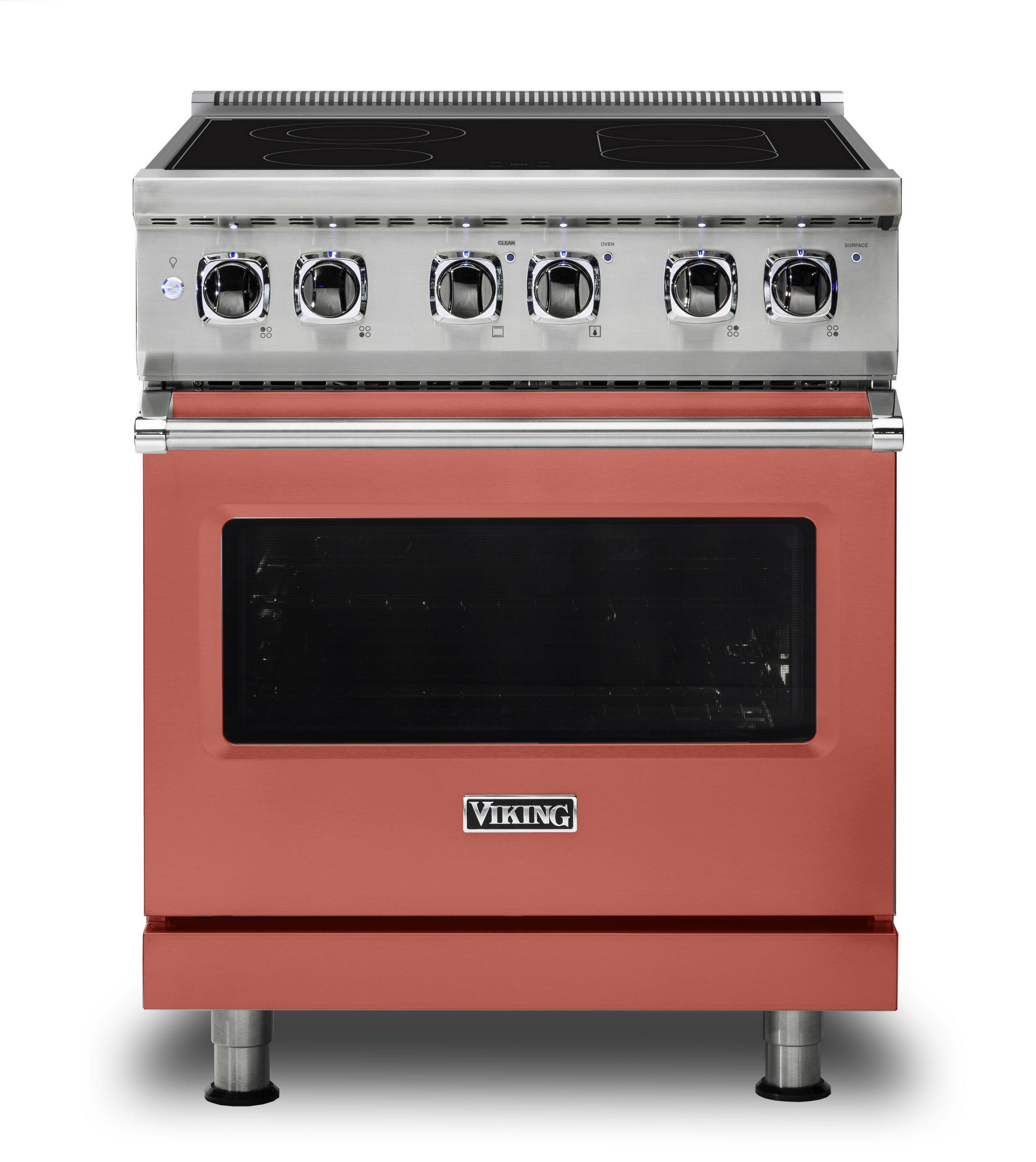 Front. Viking - 5 Series 30" Wide Freestanding Electric Range - Spiced Cider.