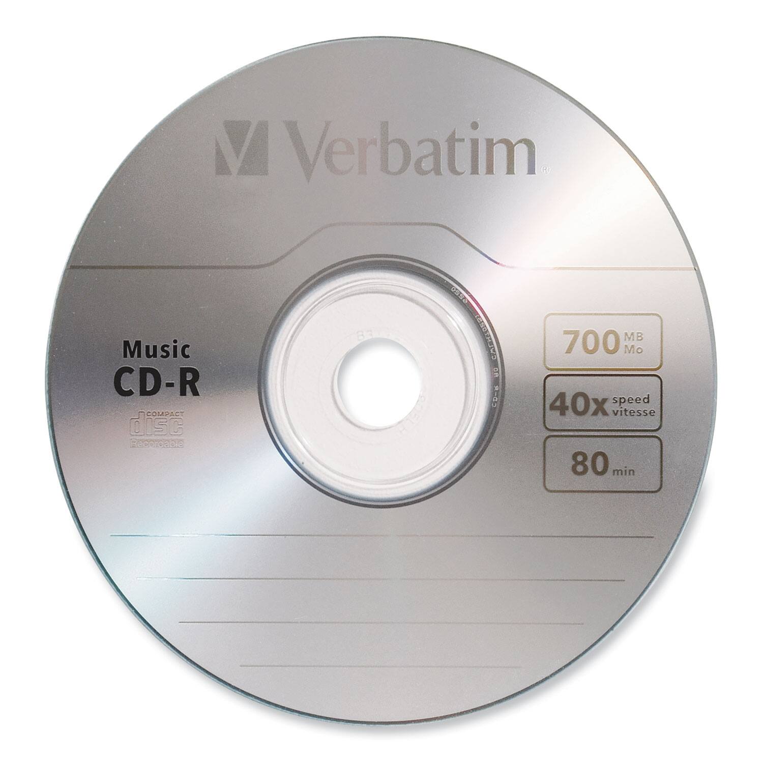 Verbatim  
Music CD-R  
COMPACT DISC Recordable  
700 MB  
40x speed  
80 min
