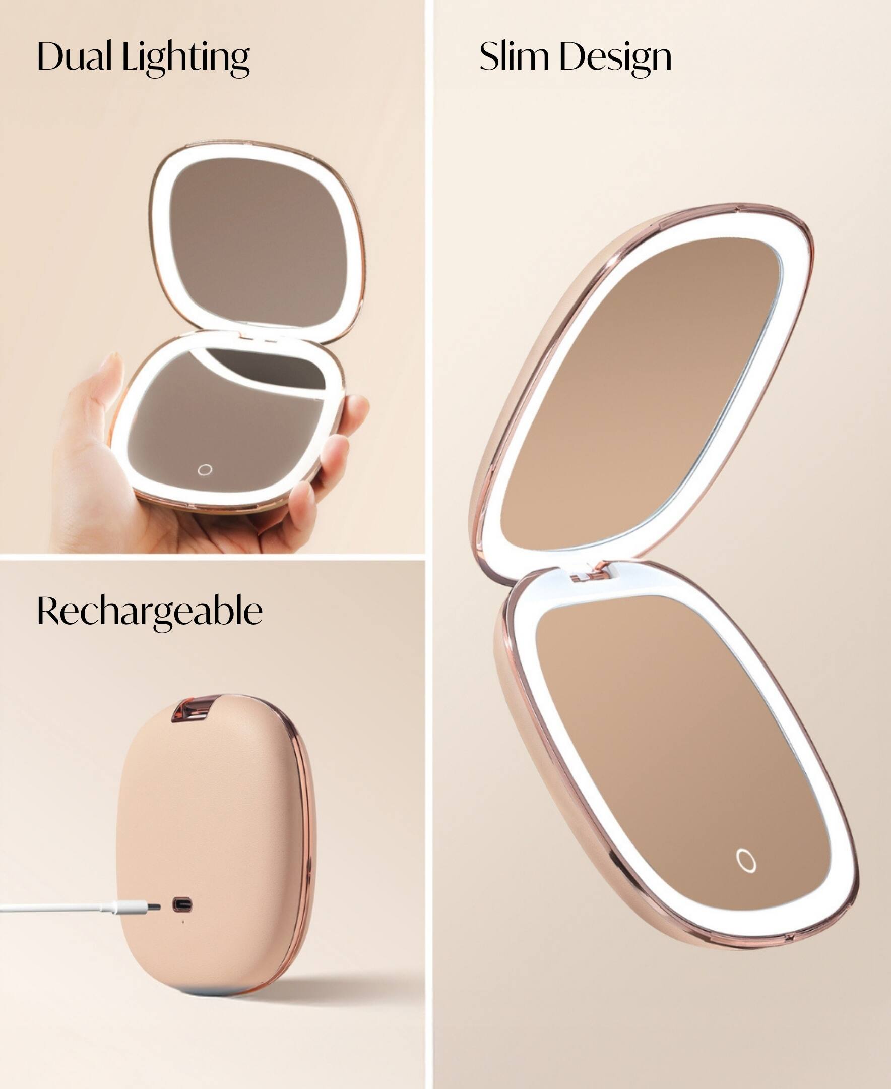 Dual Lighting  
Slim Design  
Rechargeable
