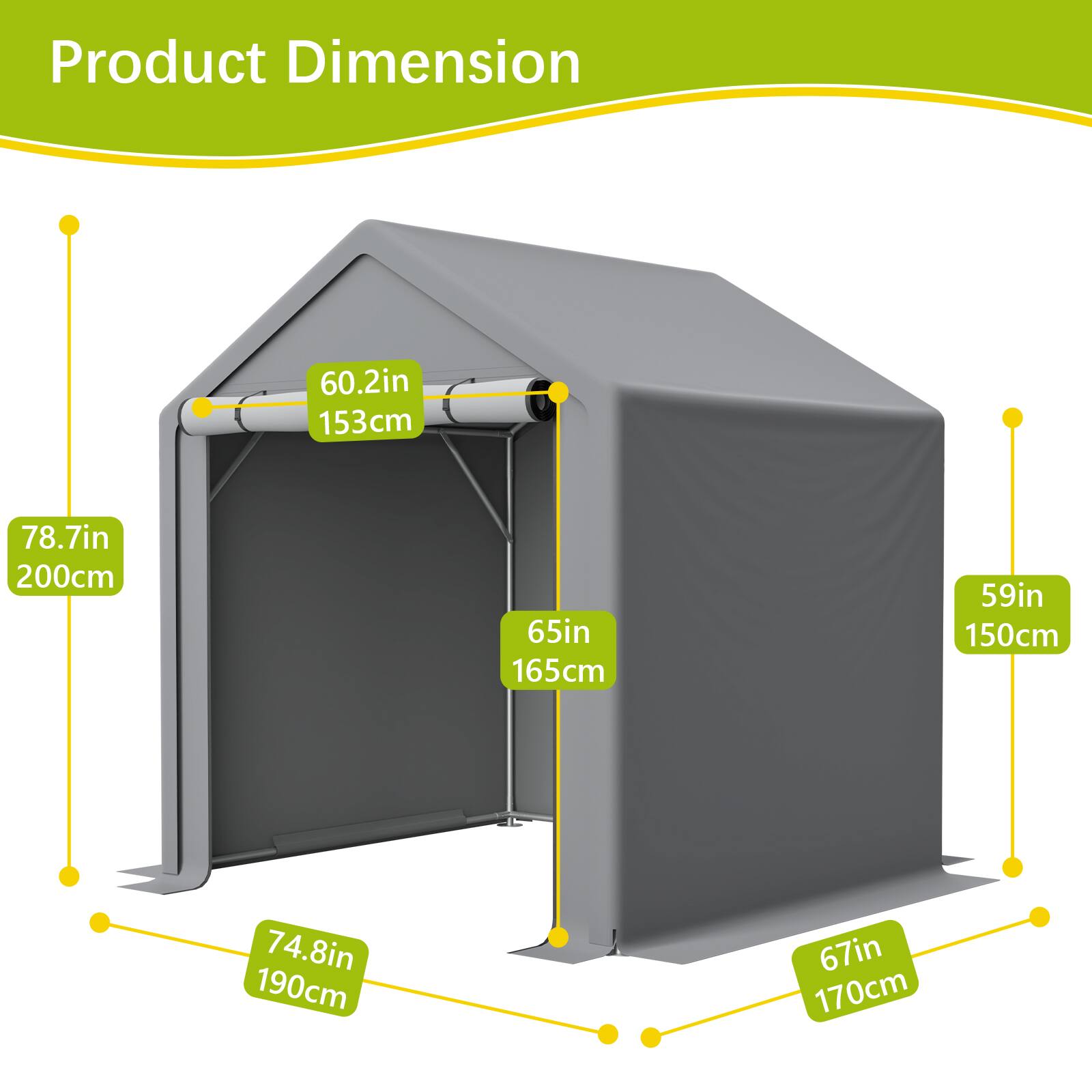 Product Dimension: 60.2in (153cm) x 78.7in (200cm) x 65in (165cm) x 59in (150cm) x 74.8in (190cm) x 67in (170cm)
