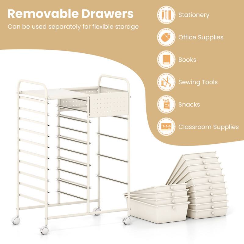 Removable Drawers  
Can be used separately for flexible storage  
Stationery  
Office Supplies  
Books  
Sewing Tools  
Snacks  
Classroom Supplies