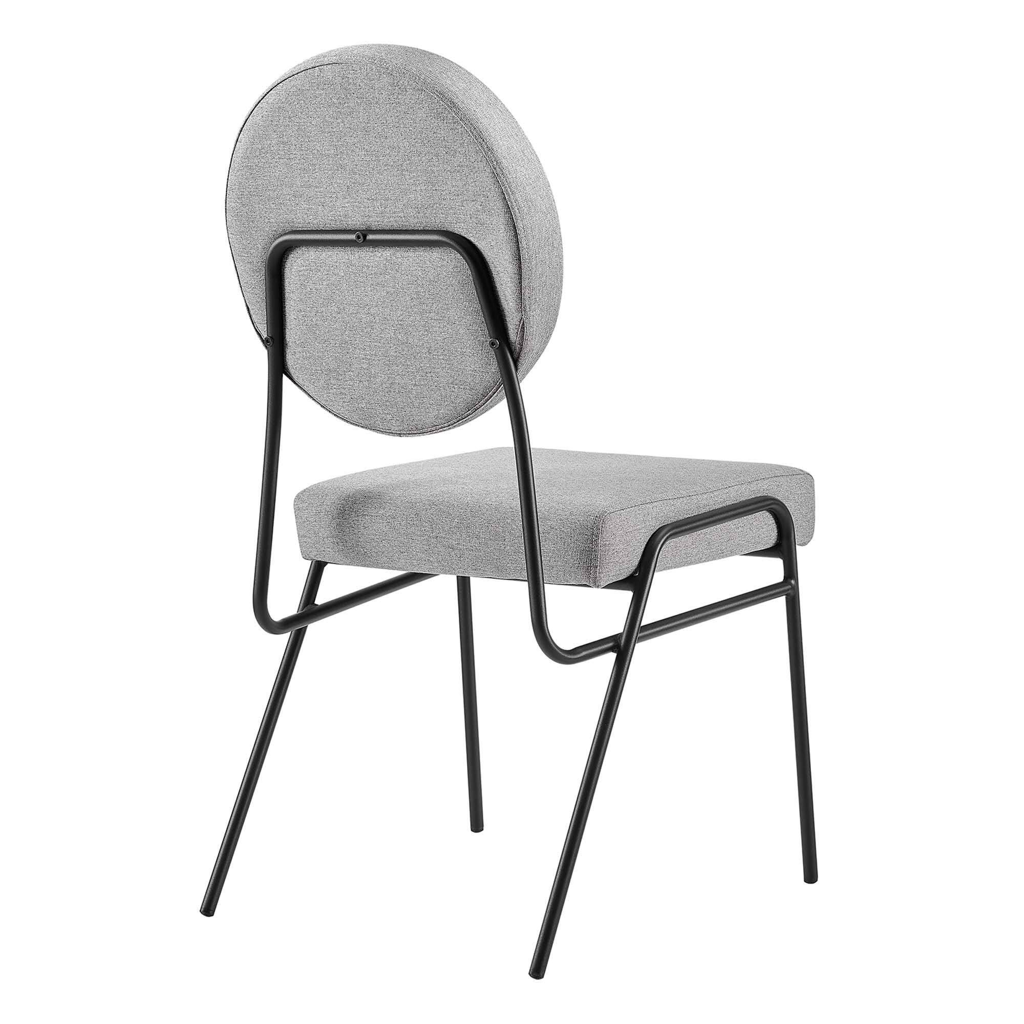 Alt View 3. Modway - Craft Upholstered Fabric Dining Side Chairs by Modway - Black Light Gray.