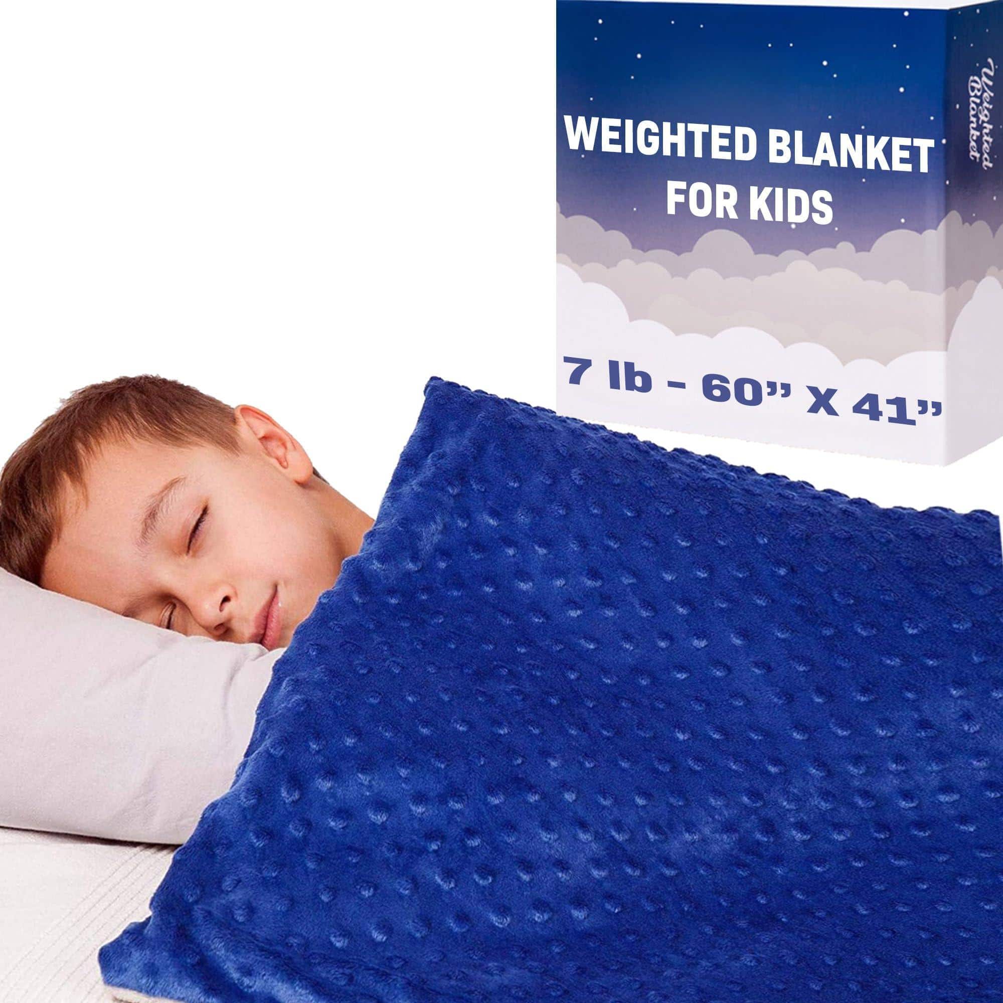 Paradigms Interiors - Super-soft Weighted Blanket 7 Pounds - For Easy To Clean Washable Minky Cover Heavy And A Calm Cozy Blanket - Weighted Blanket With Blue Cover-5 Lbs 36" x 48"