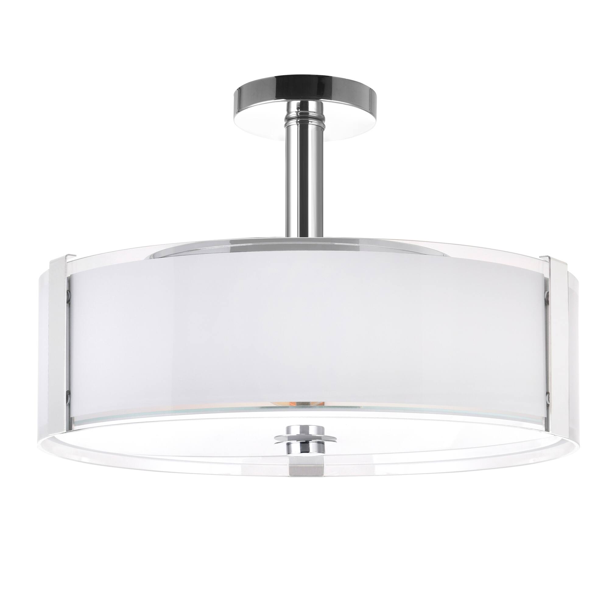 Front. CWI Lighting - Lucie 5 Light Drum Shade Chandelier With Chrome Finish - Chrome.