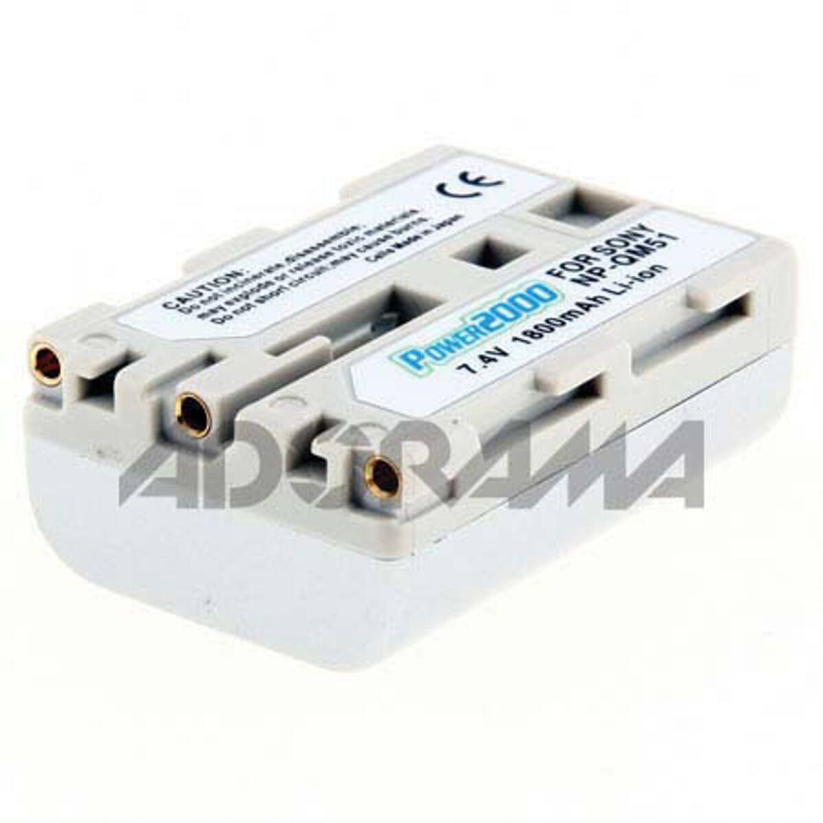 FOR NP-QM51 SONY  
CAUTION: Li-ion  
1800mAh  
POWER2000  
7.4V  
ADSTRA