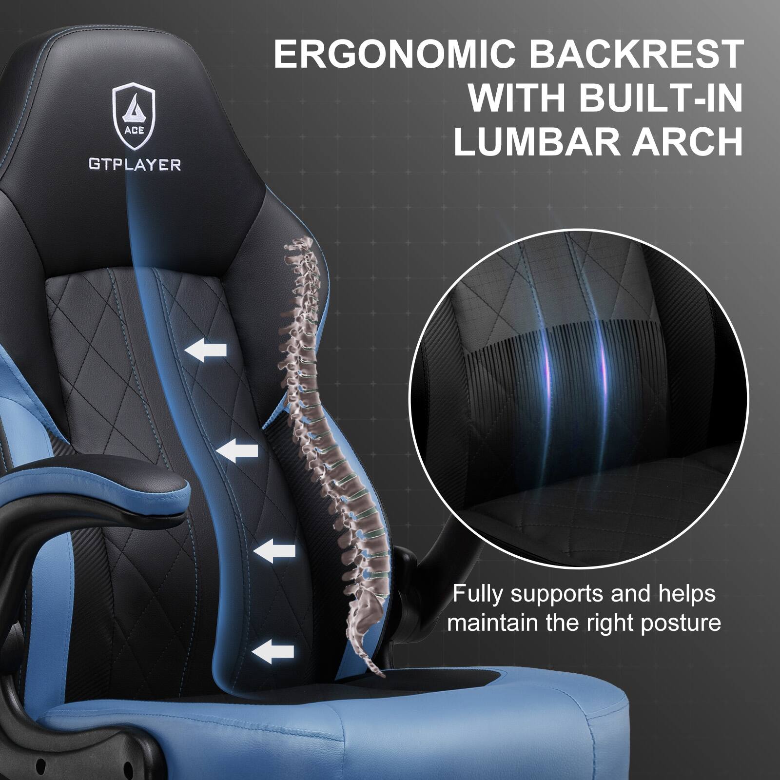 ERGONOMIC BACKREST WITH BUILT-IN LUMBAR ARCH

Fully supports and helps maintain the right posture