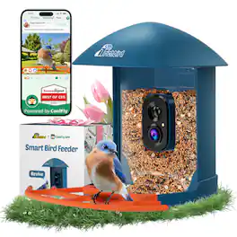 CoolFly - x Richbird - Smart Bird Feeder with 2K HD Camera, AI ID, and Solar Panel - Deep Blue