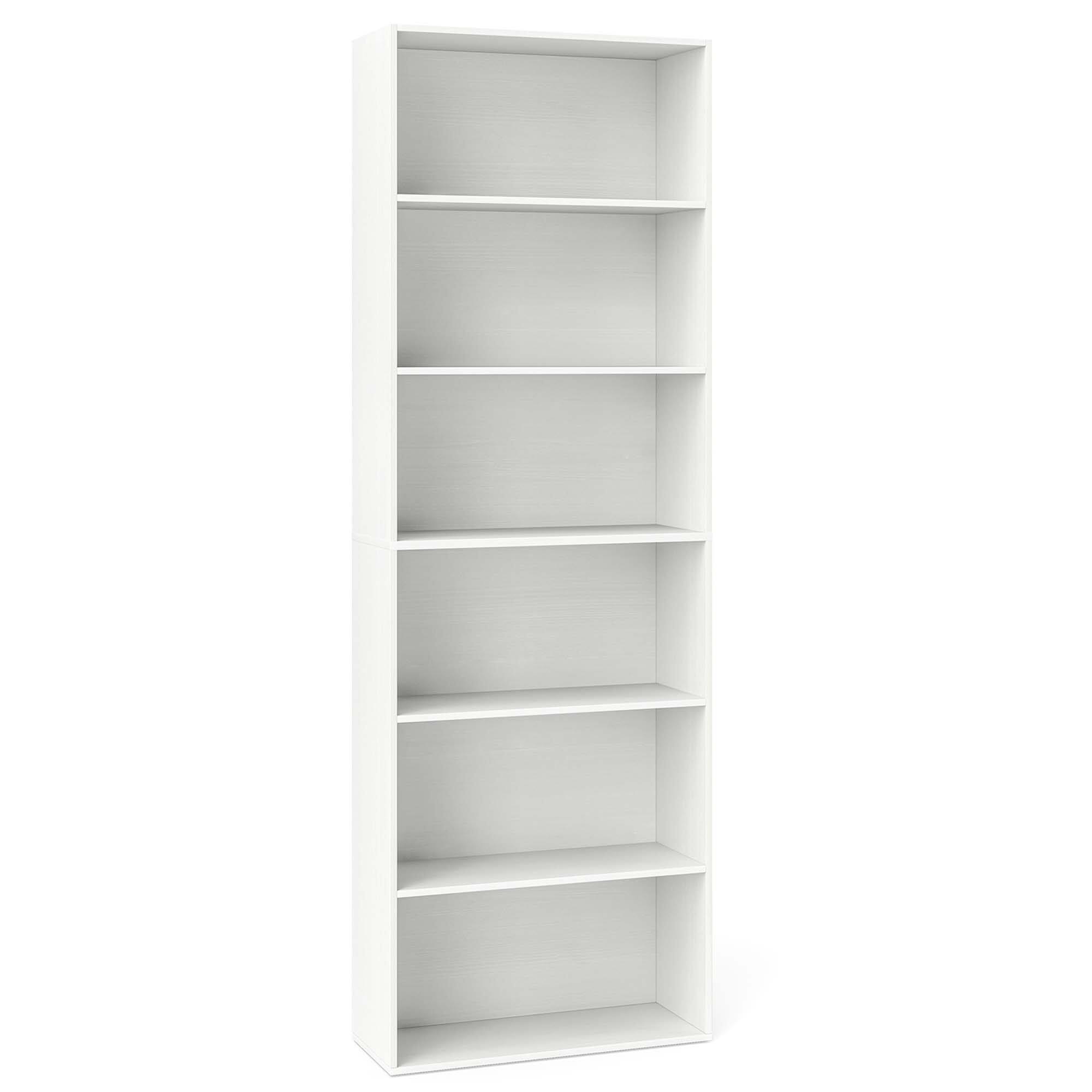 Alt View 8. Costway - Costway 70" Tall 6-Tier Bookcase with 6 Open Shelves Anti-Toppling Kits for Living Room White - White.