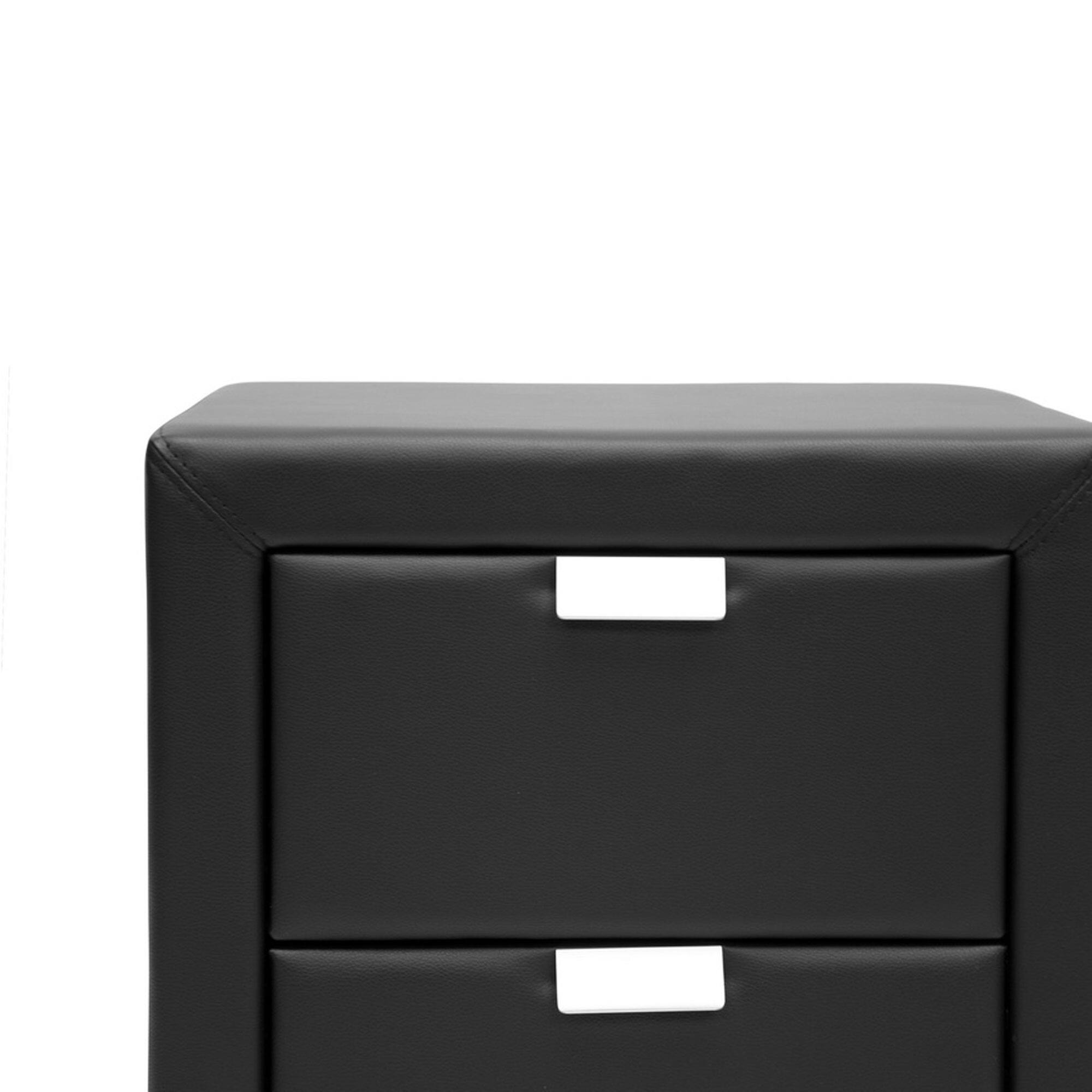 Alt View 1. Baxton Studio - Frey Upholstered Modern Nightstand - Black.