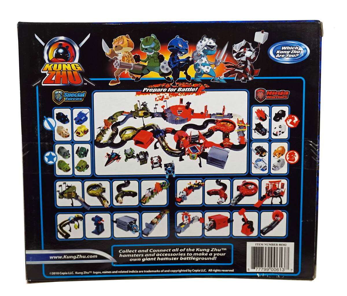 KUNG ZHU - Social Forces Prepare for Battle! Which Kung Zhu Are YOU? Ninja Warriors all of the Kung Zhu™ Collect and Connect hamsters and accessories to make your own giant hamster battleground! www.KungZhu.com ITEM NUMBER M2 ©2010 Cepia LLC. Kung Zhu™ logos, names and related indicia are trademarks of and copyrighted by Cepia LLC. All rights reserved.