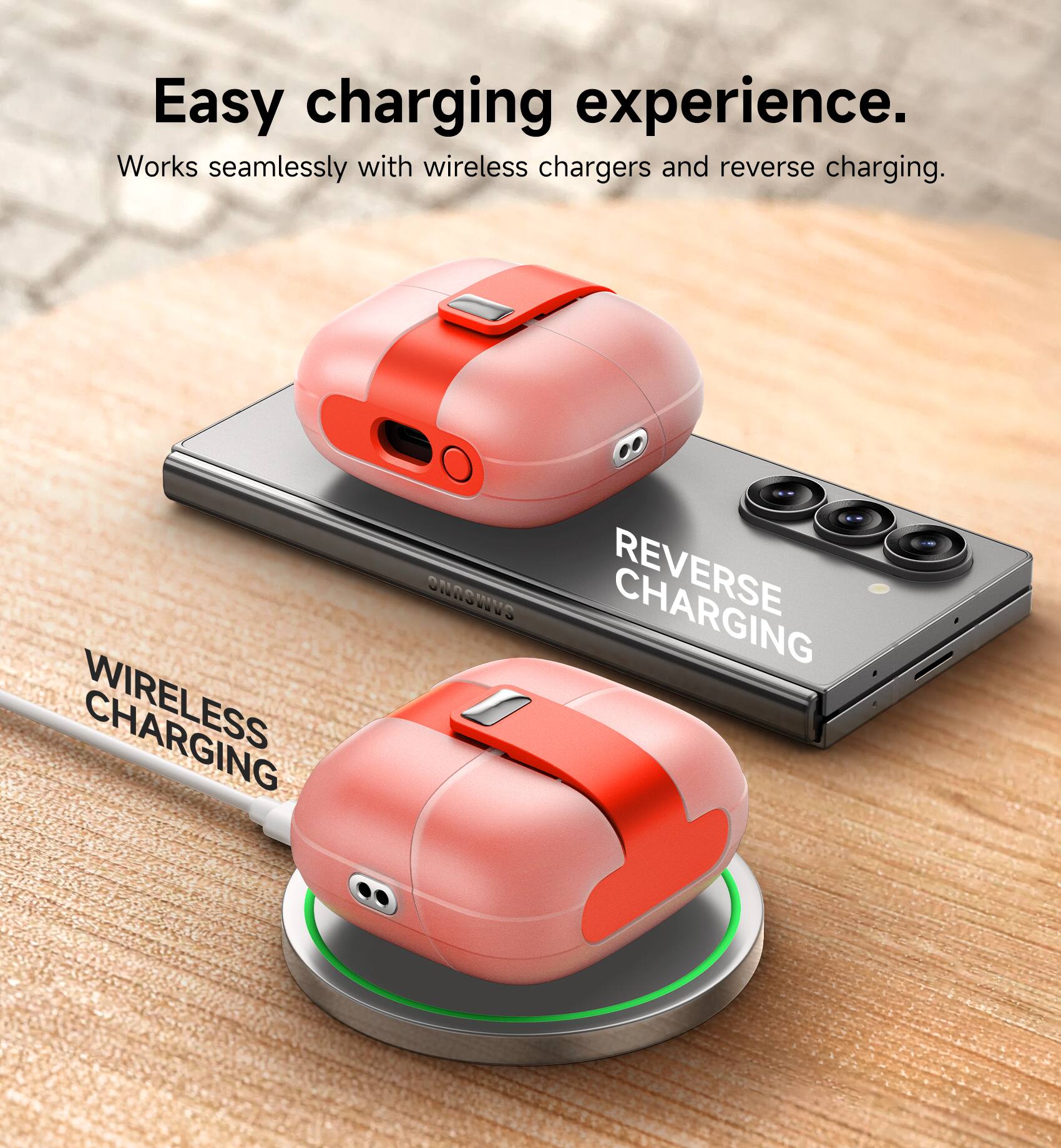 Easy charging experience.  
Works seamlessly with wireless chargers and reverse charging.