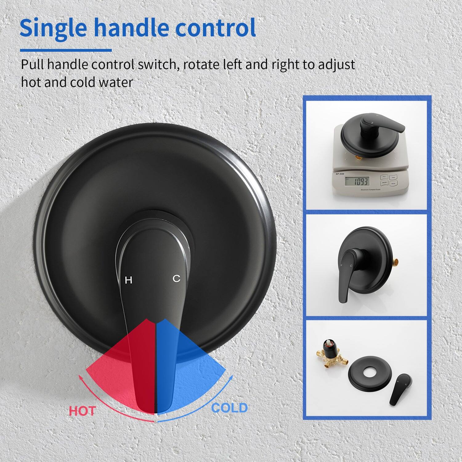 Single handle control

Pull handle control switch, rotate left and right to adjust hot and cold water

HOT COLD