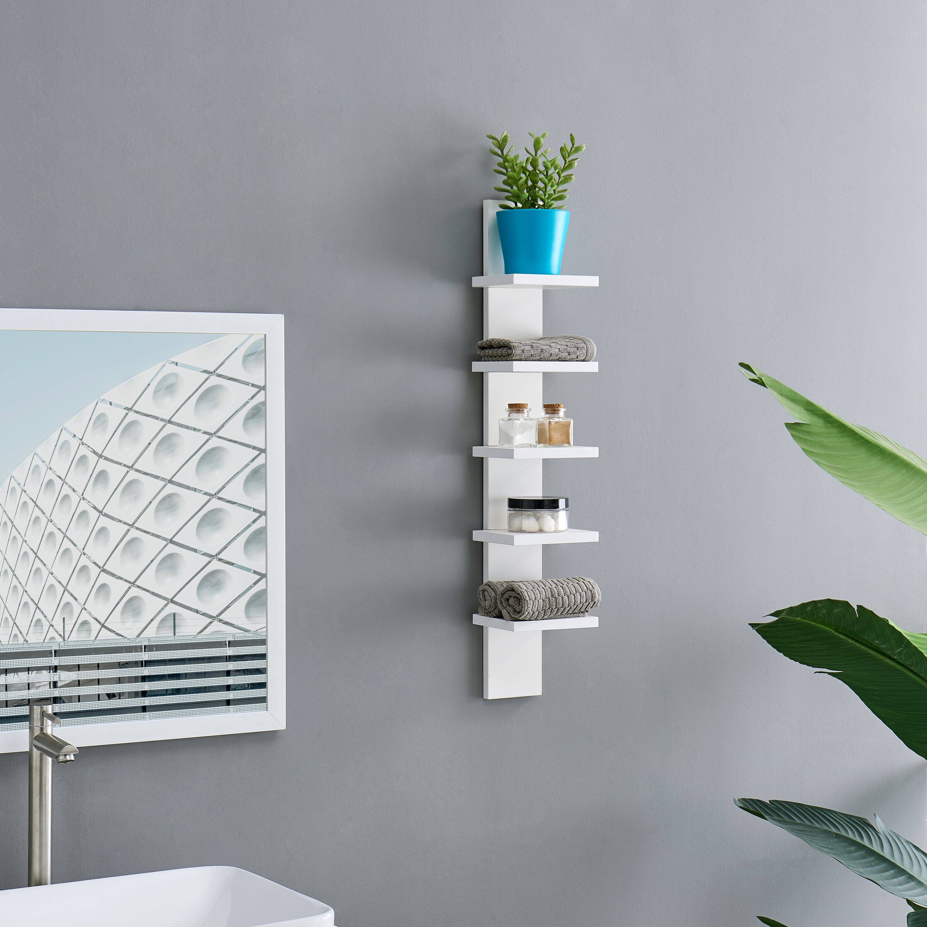 Alt View 1. Danya B - Utility Column Spine Wall Shelves - White - White.