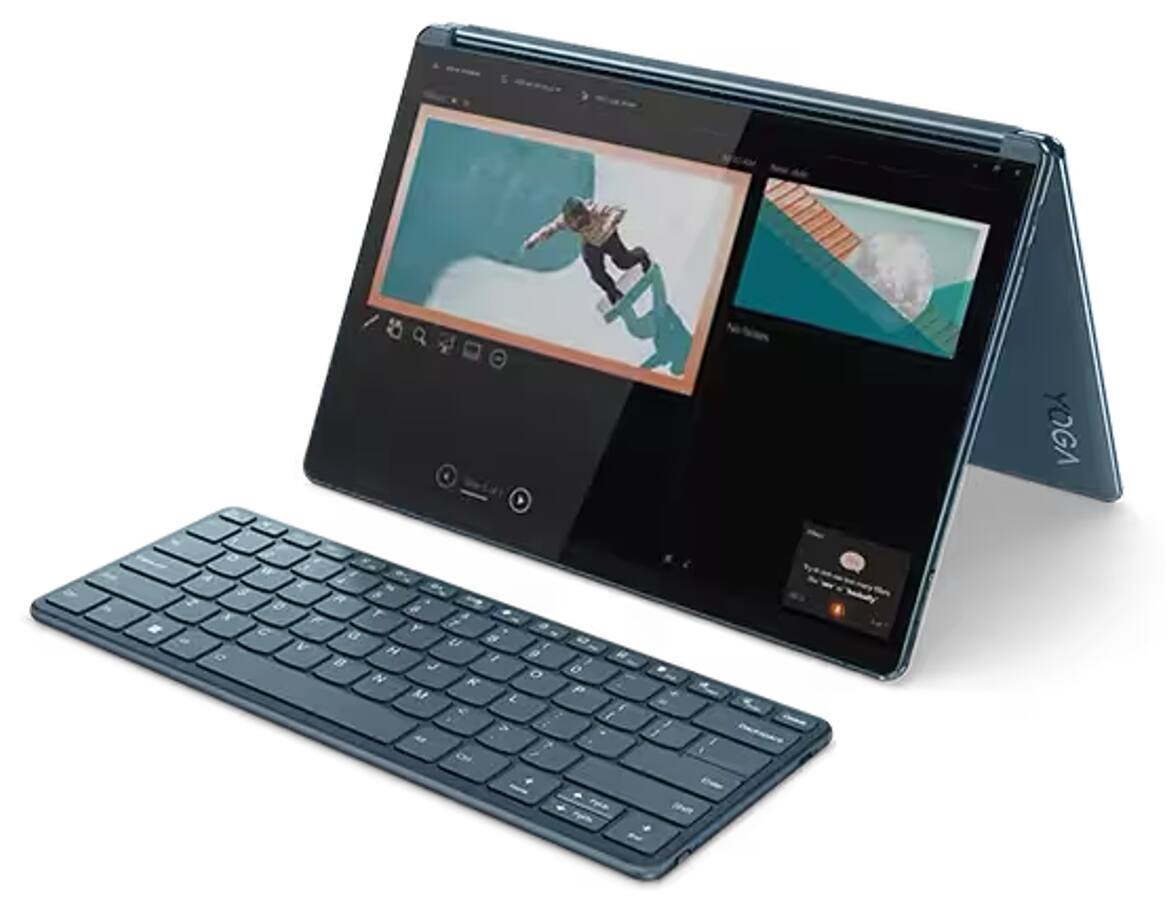 Alt View 8. Lenovo - Lenovo Yoga Book 9i 2-in-1 Laptop 13.3 2.8K (Intel Ultra 7 155U, 16GB LPDDR5X, Win 11 Pro) w/USB Hub - Tidal Teal.