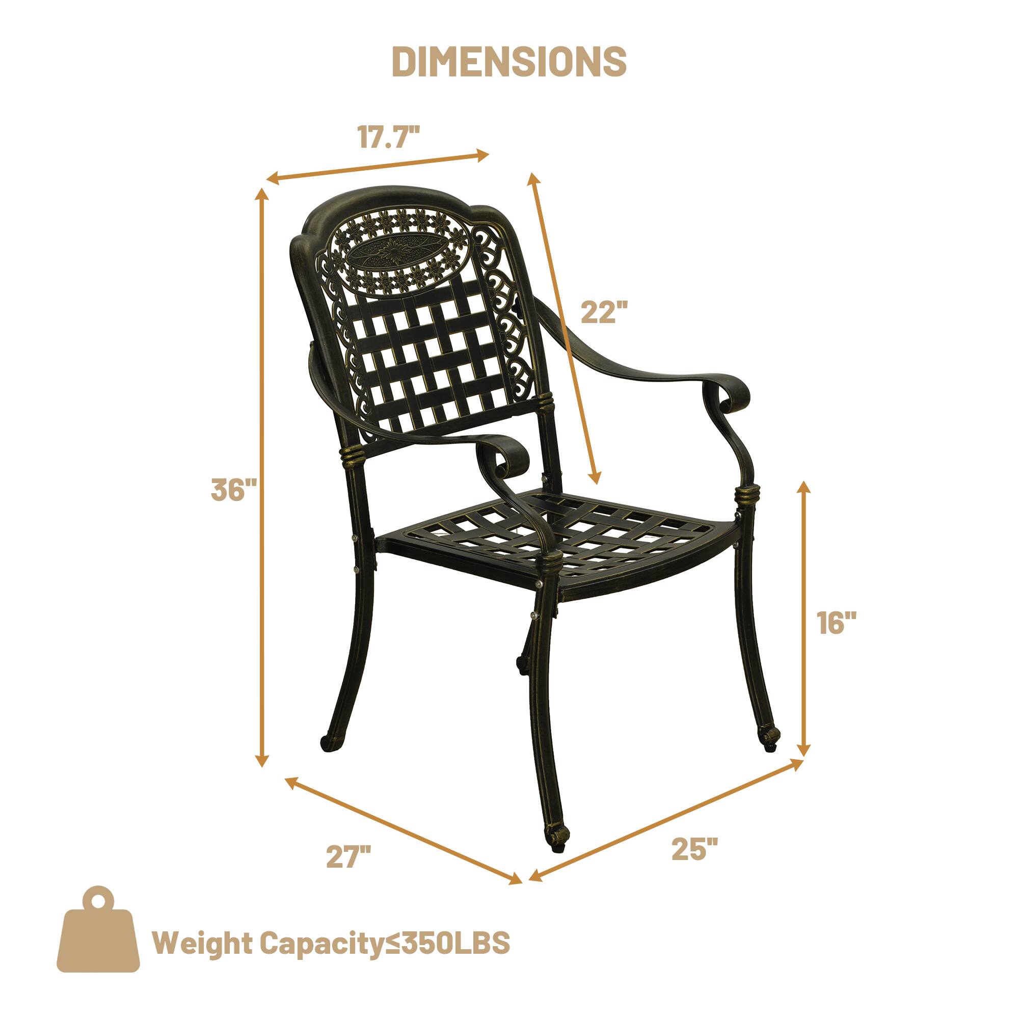 DIMENSIONS  
17.7" x 22" x 36" x 27" x 25" x 16"  
Weight Capacity: 350 LBS
