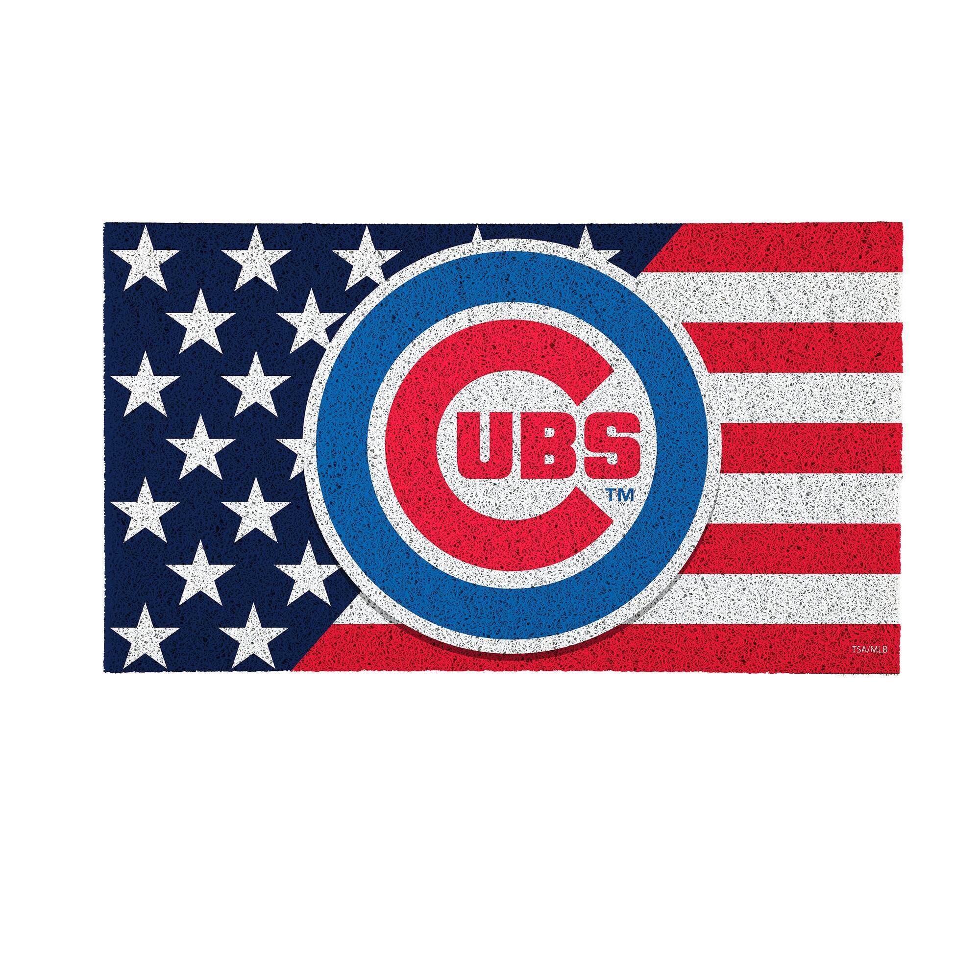 Evergreen Enterprises - Chicago Cubs 16" x 28" Stars & Stripes Patriotic Turf Mat - Multicolor