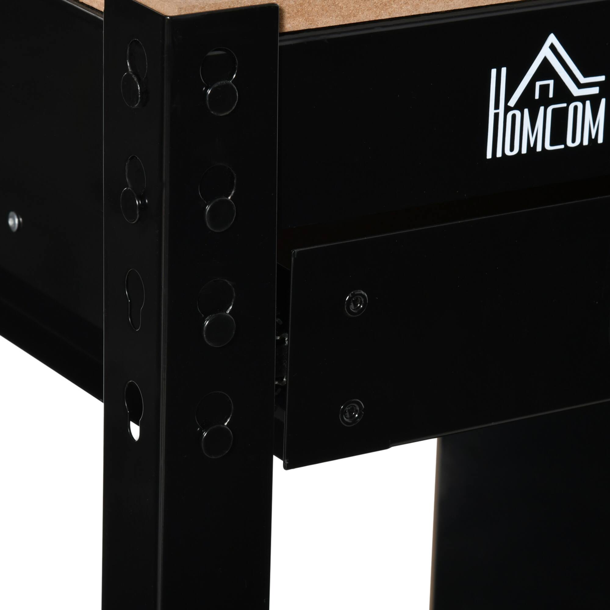 Alt View 7. Homcom - Multipurpose Workbench w/ Slide Drawer, Peg Board & Lockable Cabinet - Black.
