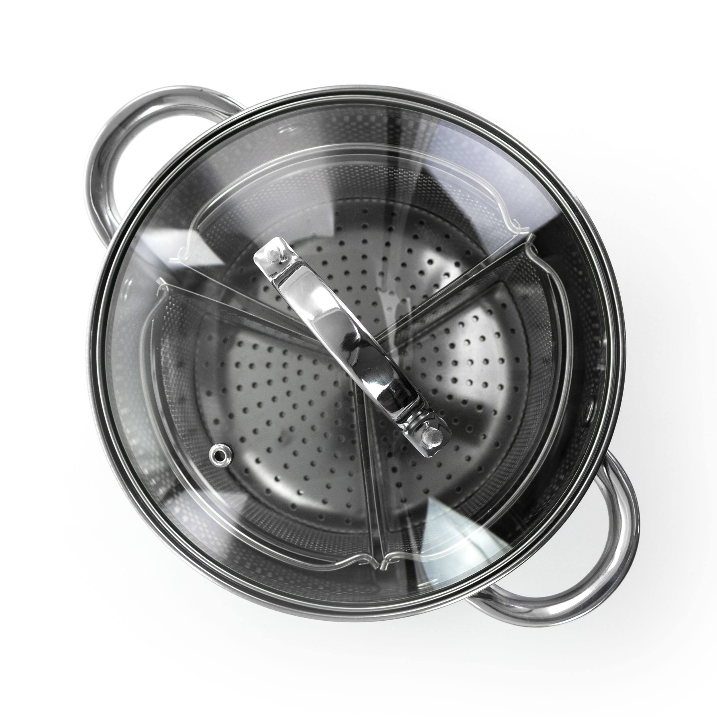 Alt View 7. Oster - Oster Sangerfield 5 Piece 4 Quart Stainless Steel Dutch Oven with Lid and 3-Section Dividers - Silver.