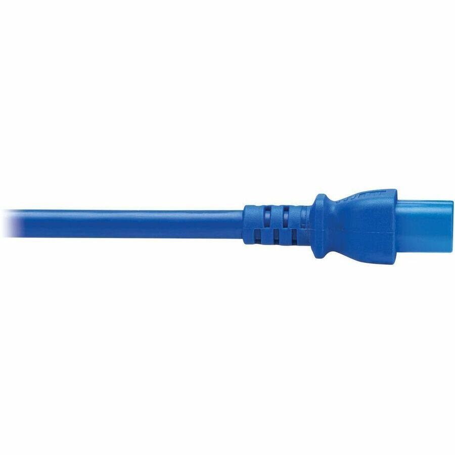 Alt View 2. Tripp Lite - TRIPP LITE Series PDU Power Cord C15 to P-Lock C14 Heavy-Duty 15A 250V 14AWG 3FT - Blue.